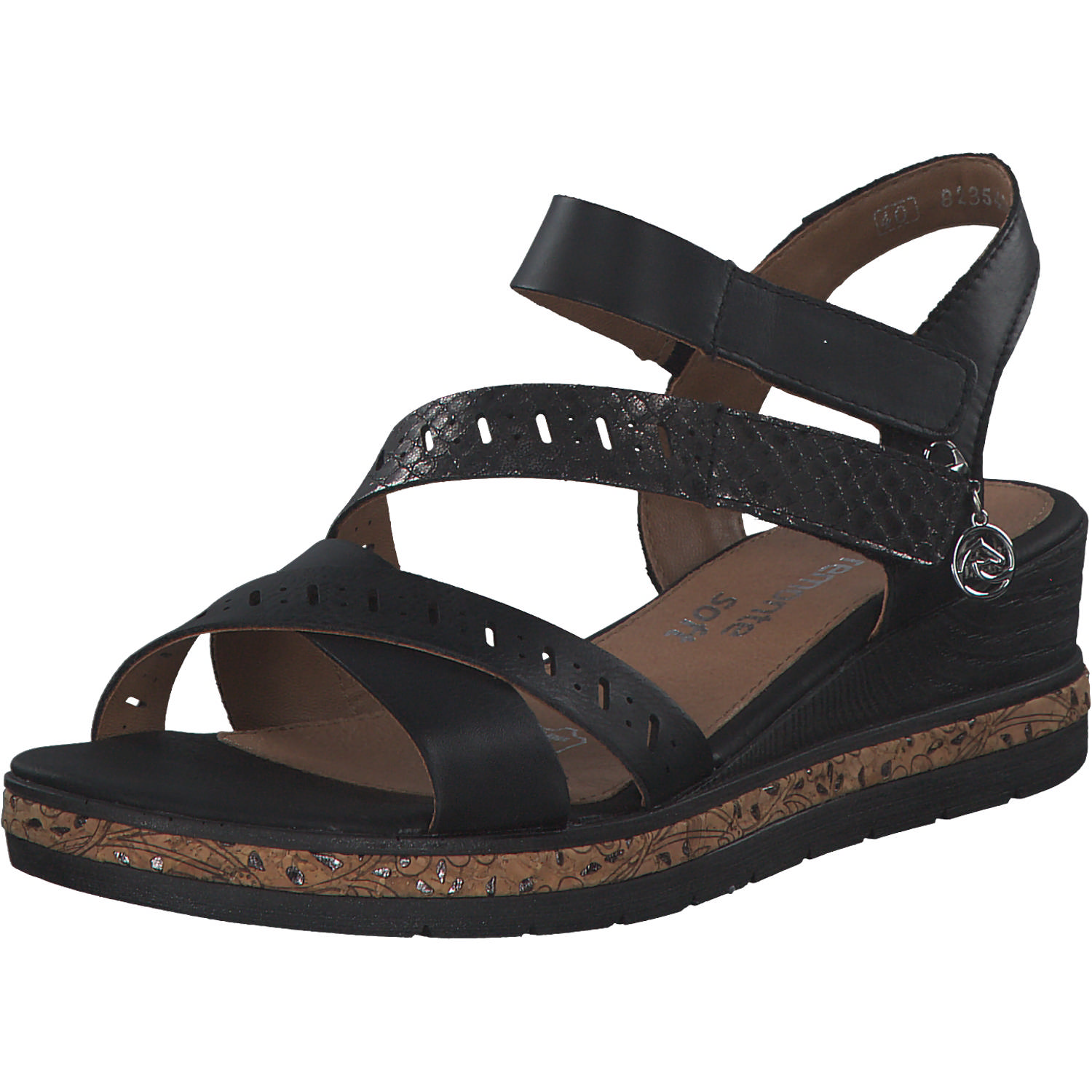 Remonte D3064, Plateau-Sandaletten, Damen, schwarz/schwarz/schwarz