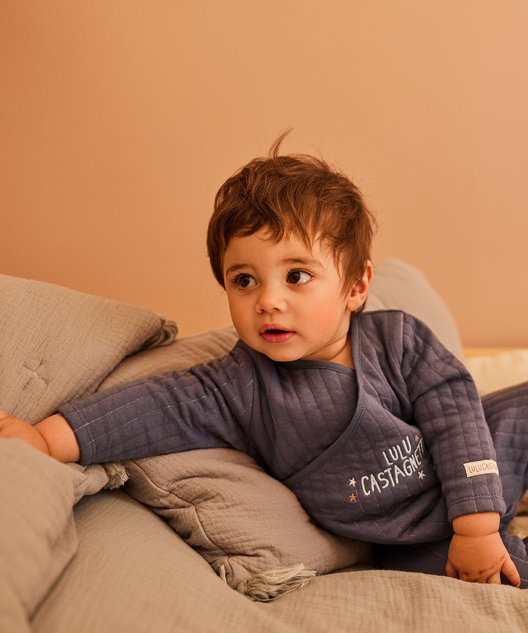 Pyjama bébé matelassé à fermeture zippée - LuluCastagnette bleu | GEMO