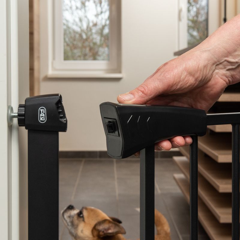 TIAKI Schwarzes Hundegitter mit 7 cm Verlängerung