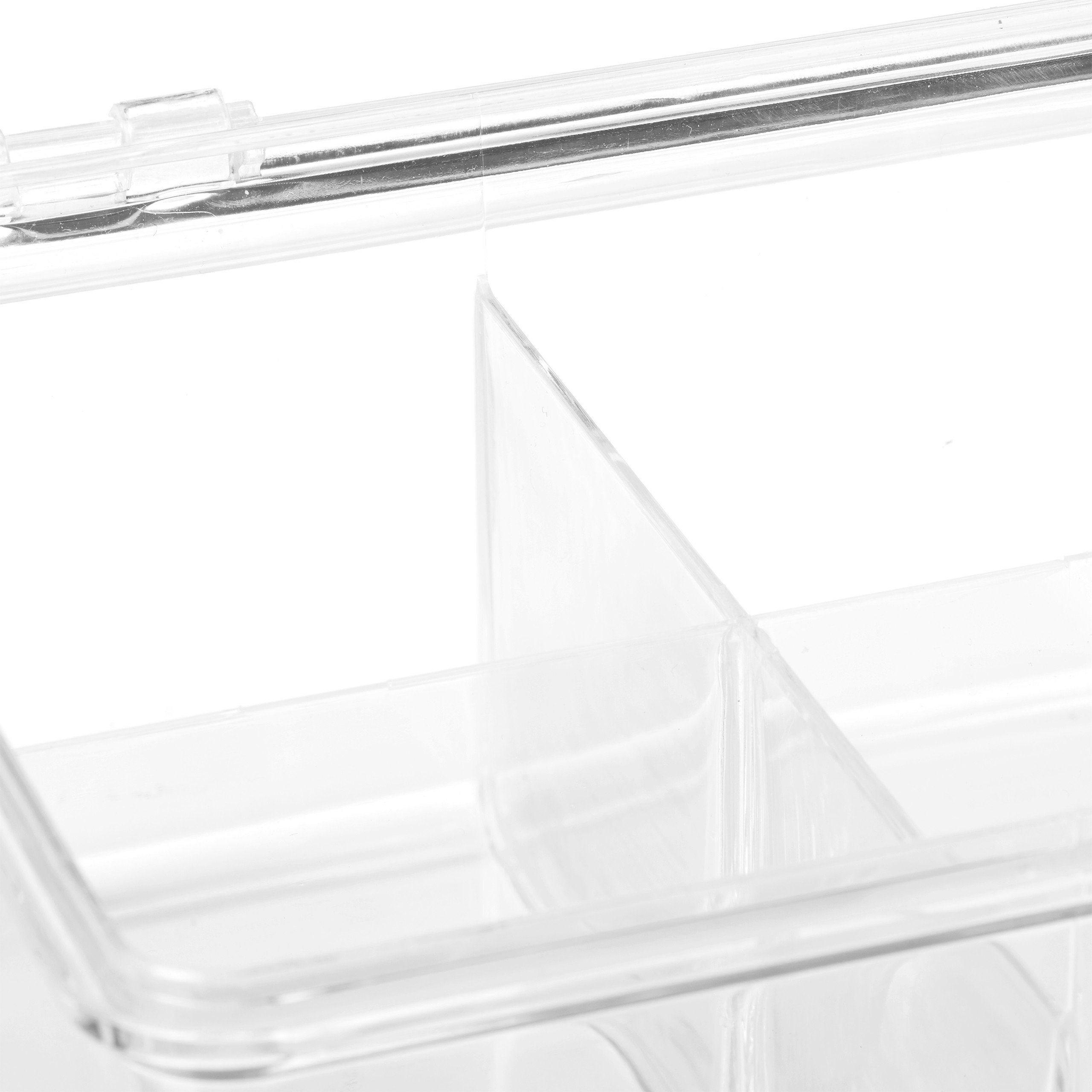 relaxdays Teebox 2 x Teebox transparent mit 6 Fächern, Kunststoff