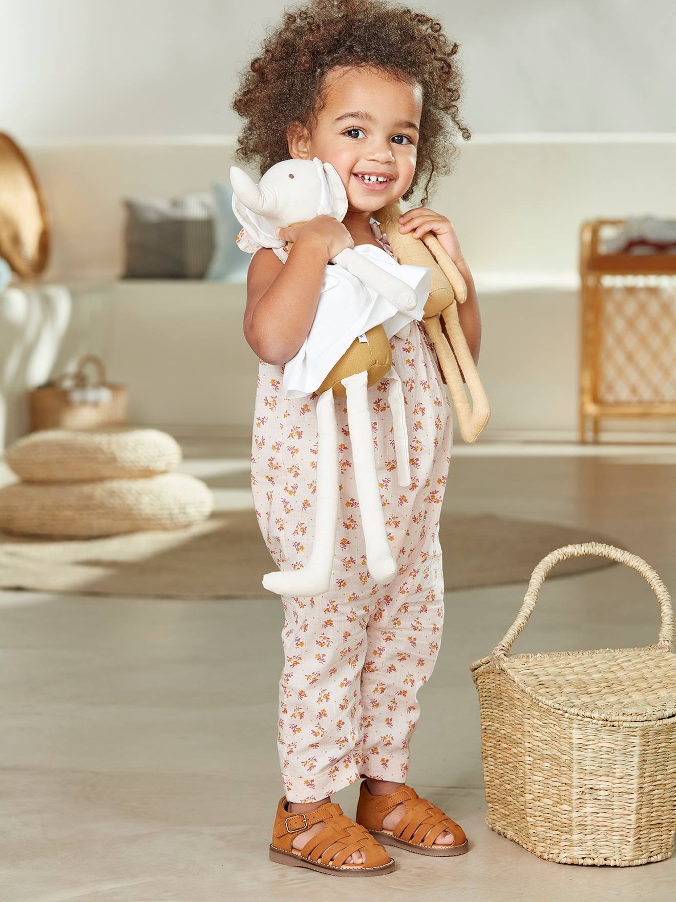 Sandales en cuir bébé mixte bout fermé bleu marocain