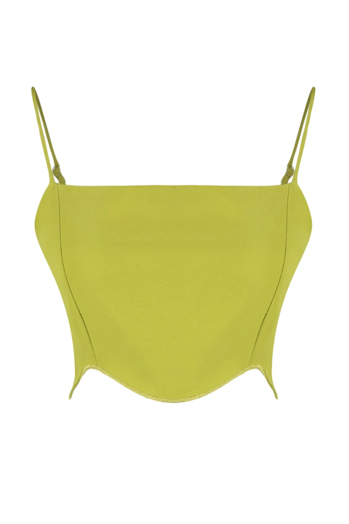 Trendyol Collection  Fat Green Crop Woven Bustier TPRSS23BS00033
