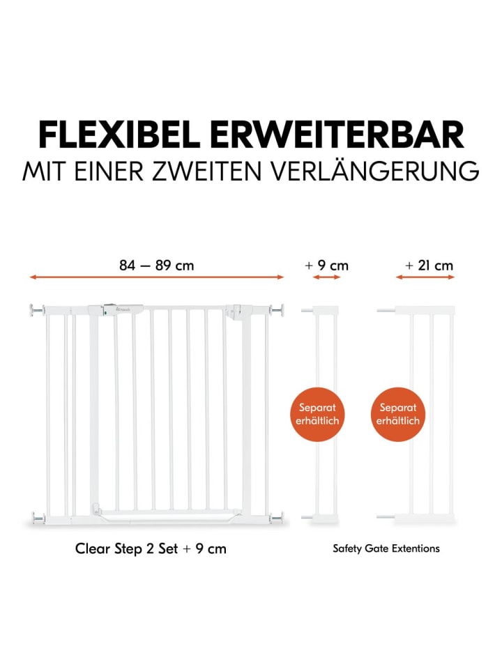 Hauck Türschutzgitter / Treppenschutzgitter Clear Step 2 in weiss günstig kaufen onesize