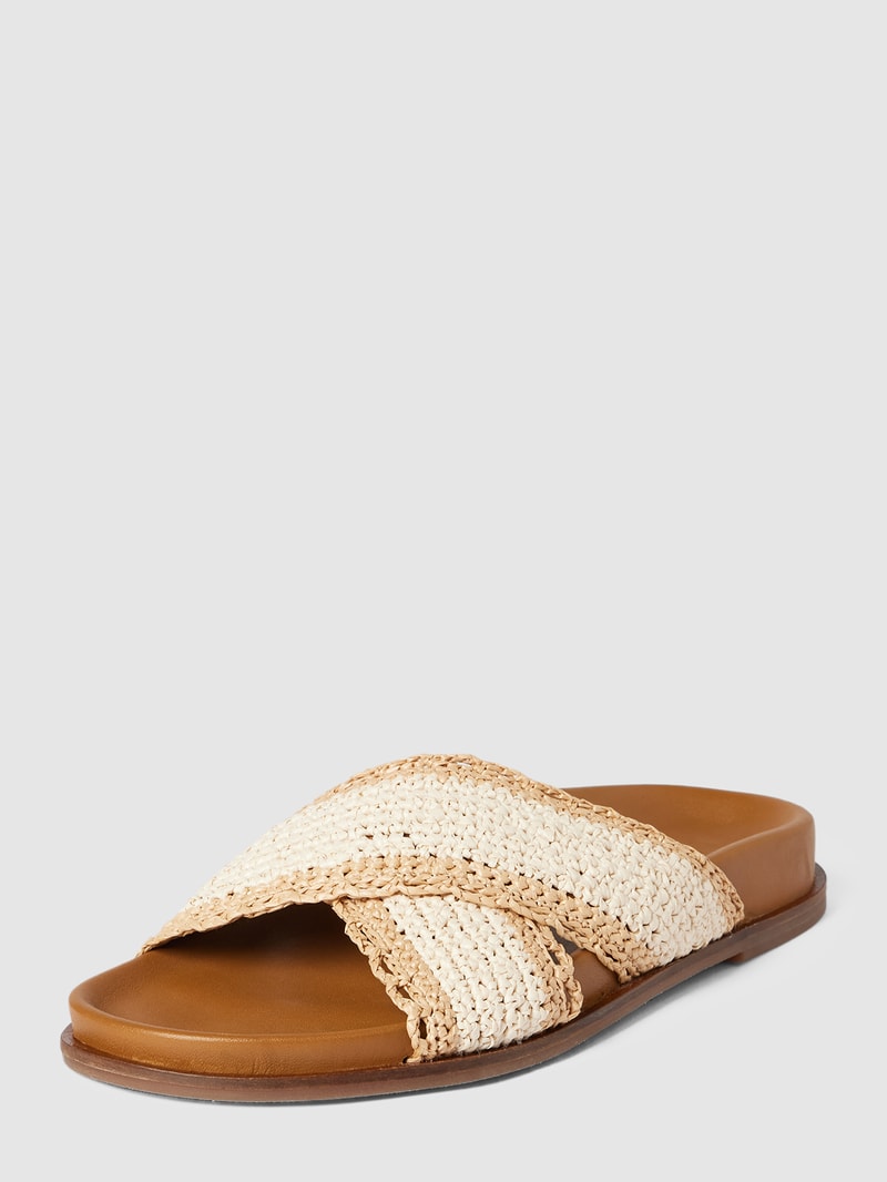 Sandalen mit Riemen in Flecht-Optik in sand