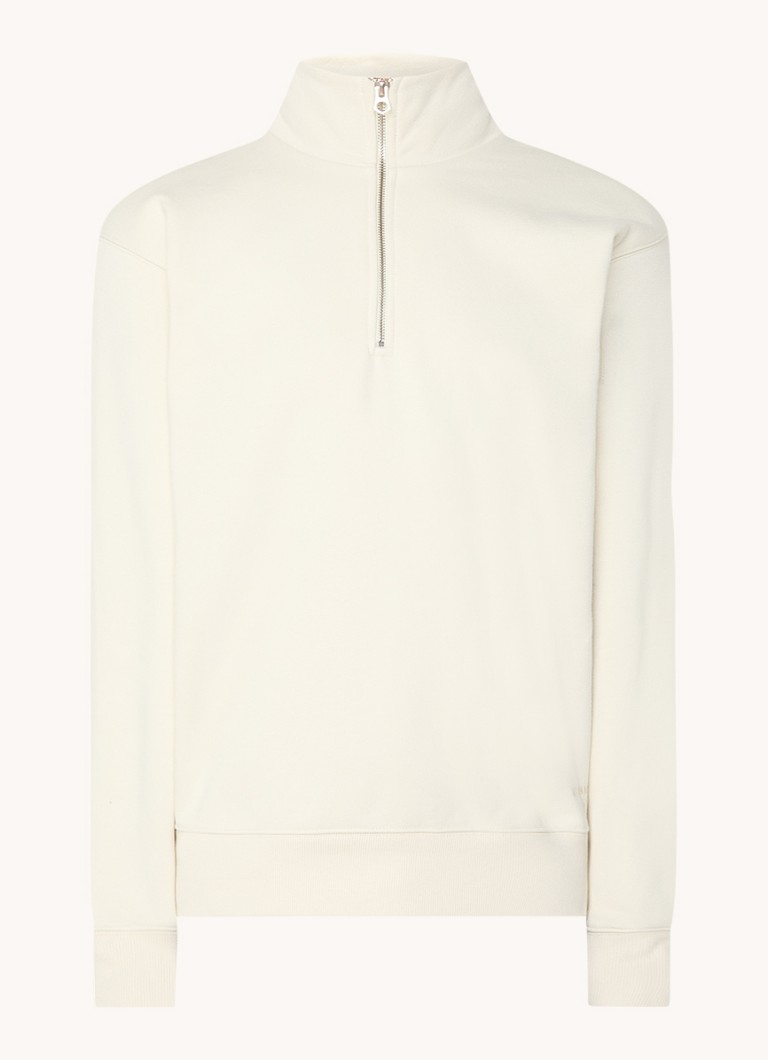 Denham Aldo sweater with half zip and logo