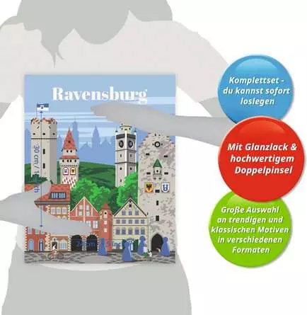 CreArt Farbenfrohes Ravensburg - Malen nach Zahlen für Erwachsene