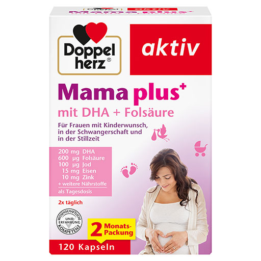 DOPPELHERZ Mama plus mit DHA Folsäure Kapseln  120 St  Kapseln