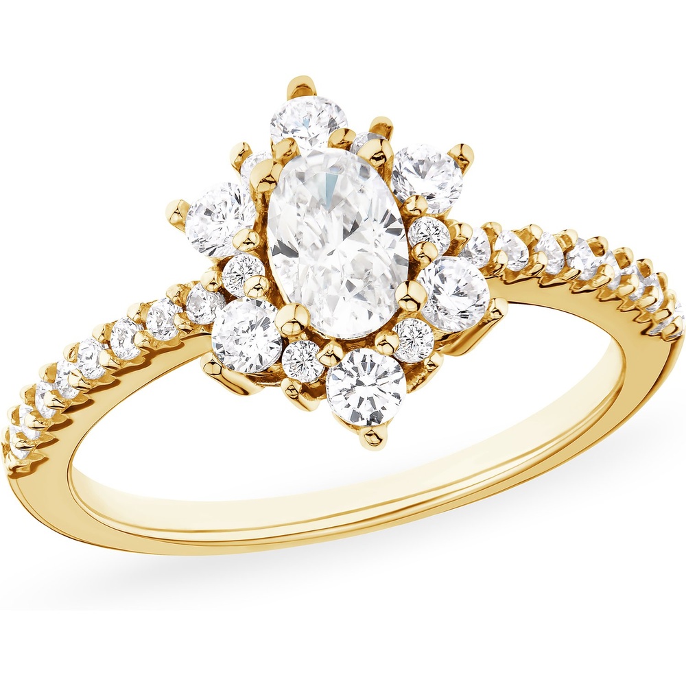 FAVS Bague pour femme 925 Argent or jaune Bague
