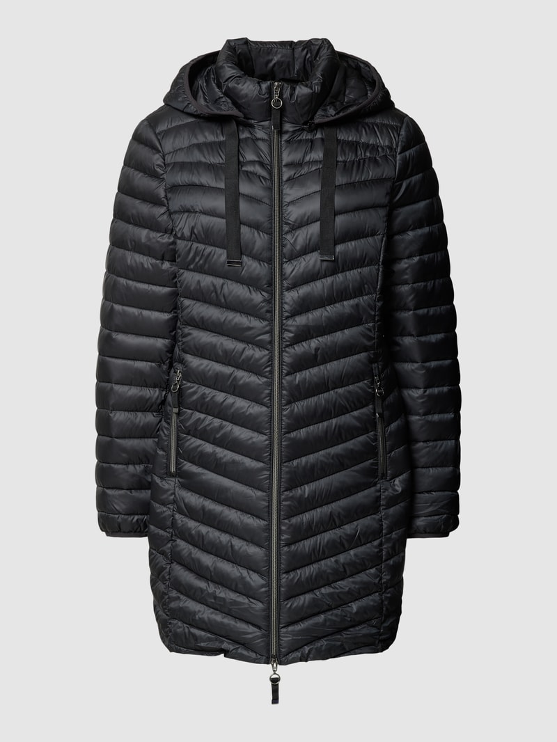 Steppjacke mit Kapuze in schwarz