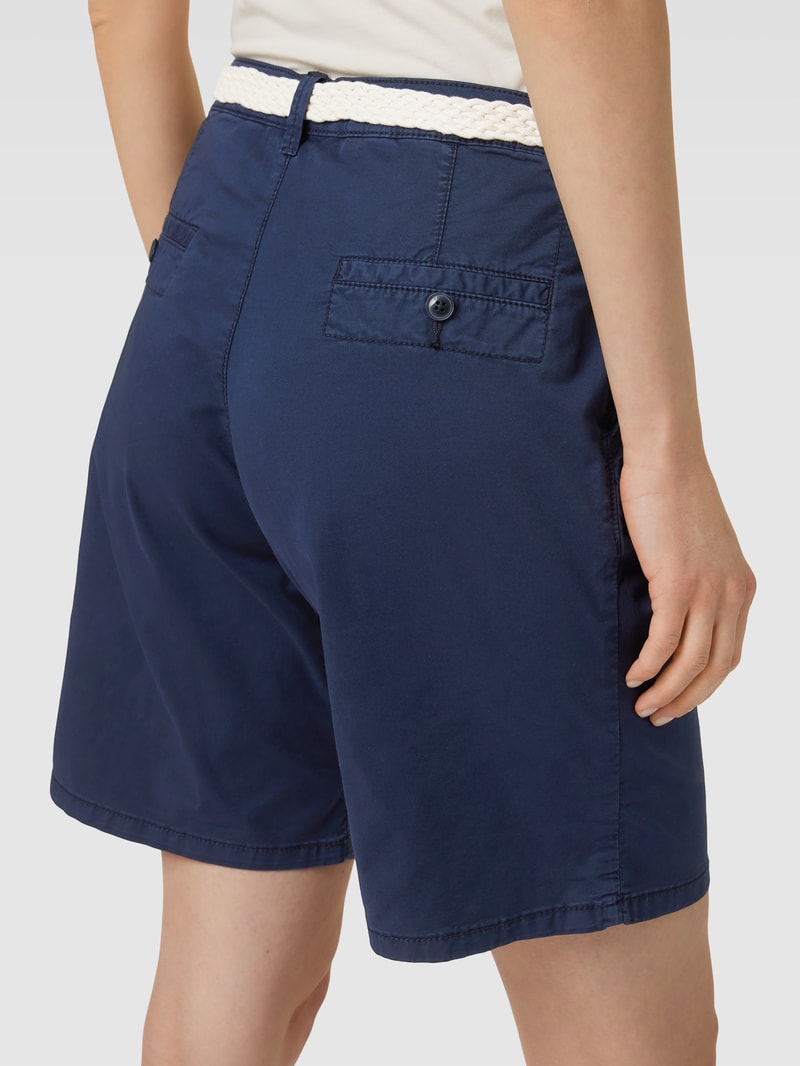 Bermudas mit seitlichen Eingrifftaschen Modell 'CHINO' in marineblau