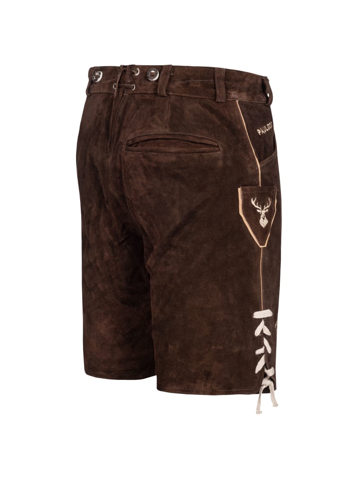 PAULGOS Lederhose Kurz Echtleder HK5 in Dunkelbraun günstig kaufen