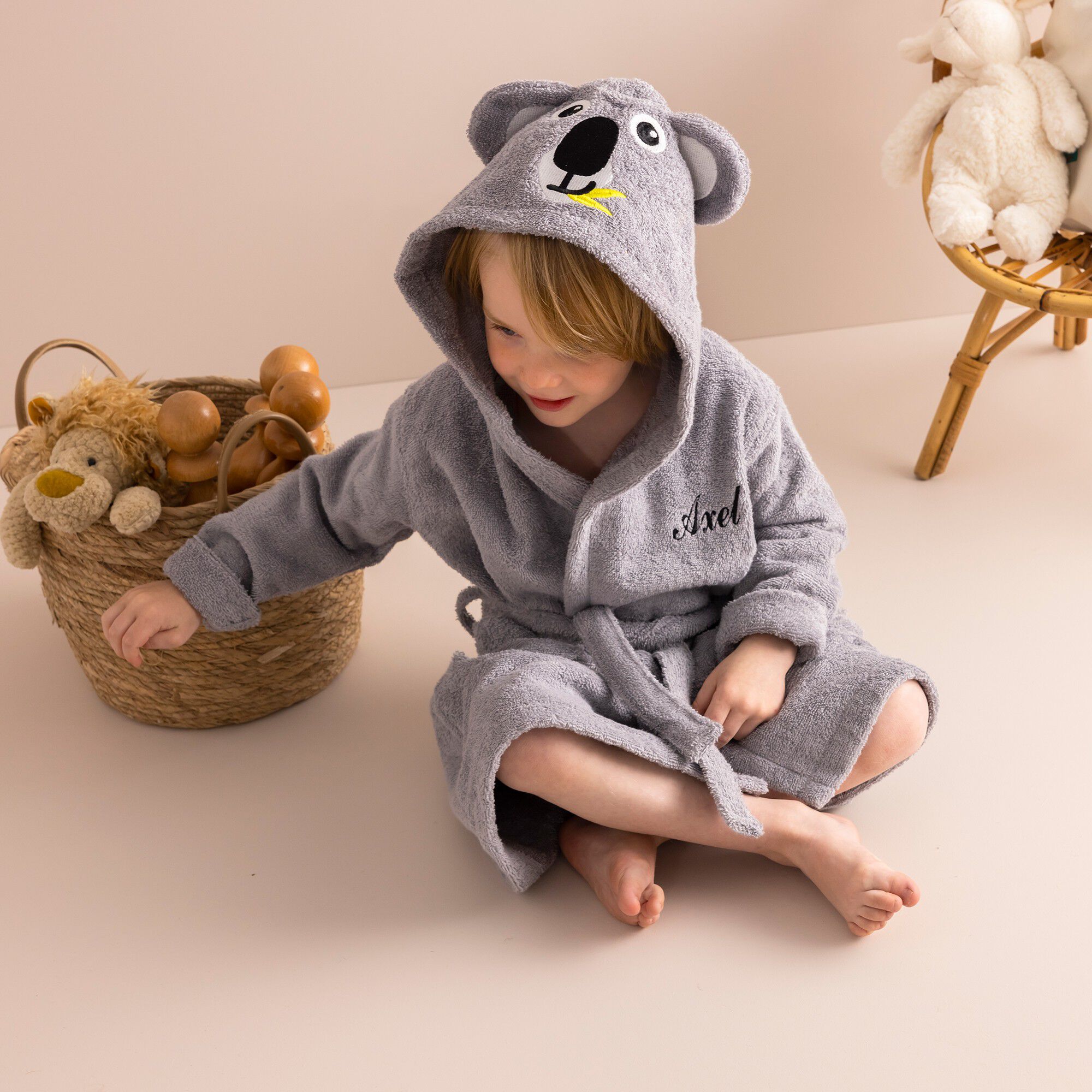 Peignoir de bain enfant personnalisable koala à capuche