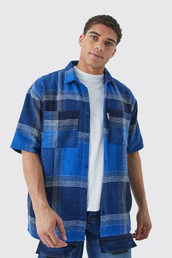 Kariertes Oversize Fleece-Overshirt
