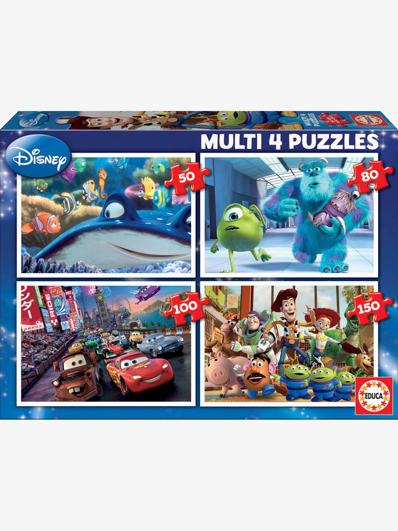 Educa 4er-Set Puzzles, 50-150 Teile MULTI 4 Disney PIXAR EDUCA - mehrfarbig
