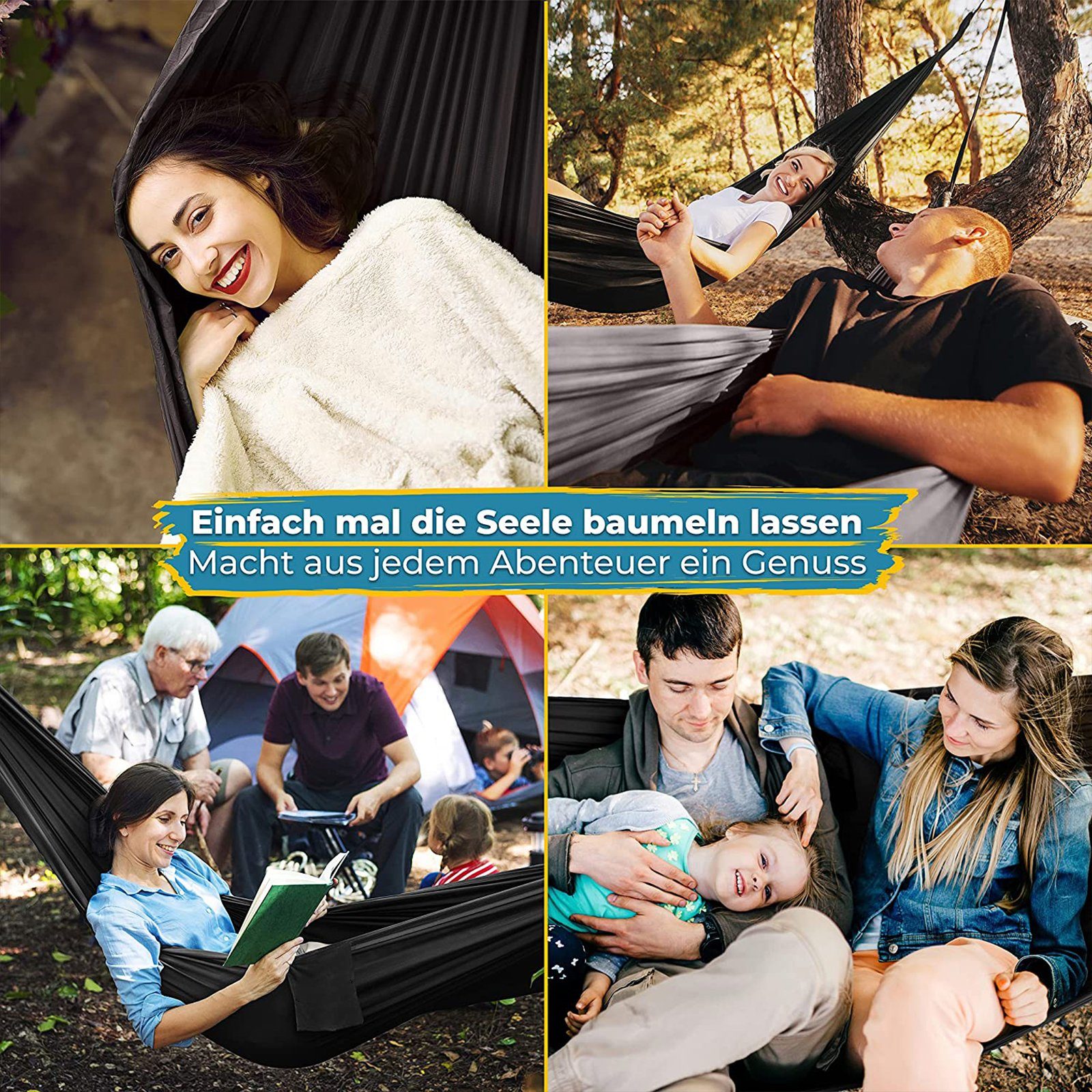 CALIYO Hängematte Hängematte Outdoor mit Moskitonetz,Reisehängematte Ultraleicht, Einfaches zum Öffnen, Tragbar, für Camping,Wandern, Hohe Tragfähigkeit
