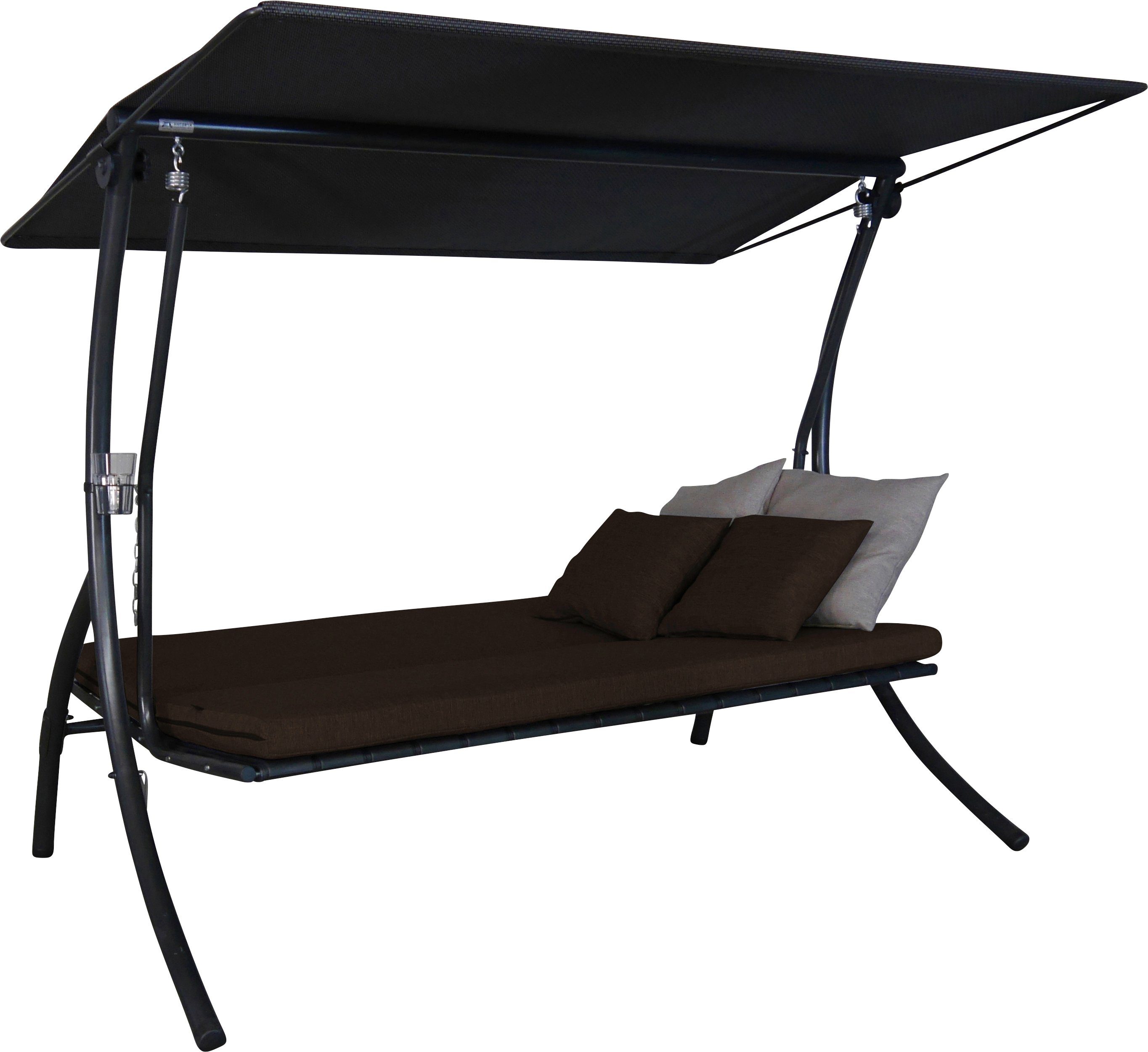 Angerer Freizeitmöbel Hollywoodschaukel Motion Smart coffee, 3-Sitzer, Bettfunktion