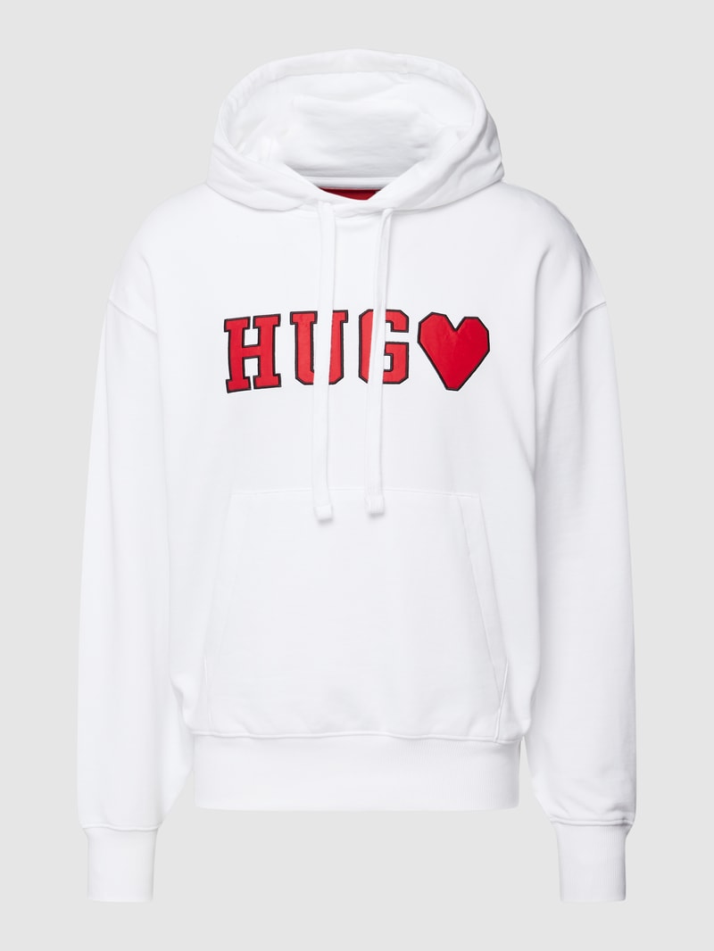 Hoodie mit Label-Detail Modell 'Darimo' in weiß
