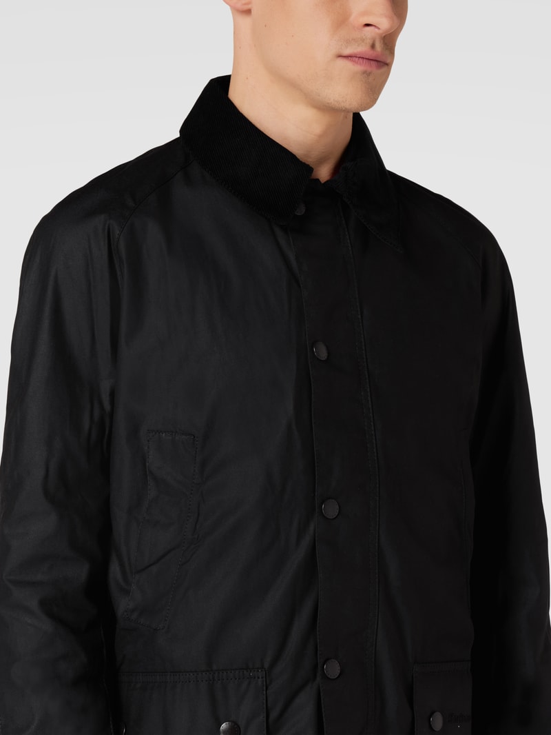 Waxparka mit Umlegekragen Modell 'ASHBY' in schwarz