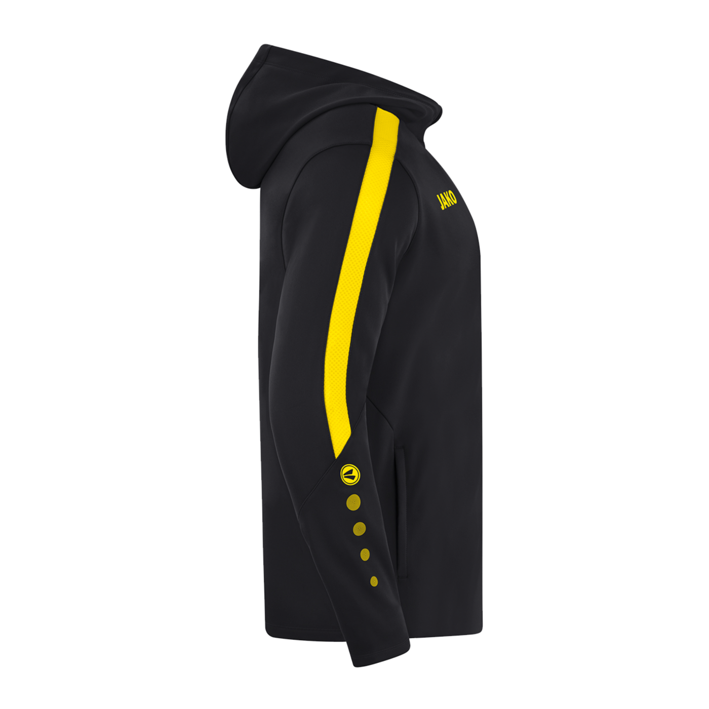 JAKO Power Kapuzenjacke Kids Schwarz Gelb F803