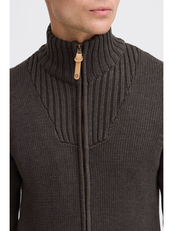 !SOLID Strickjacke SDPoul 21102155ME Strickjacke mit Stehkragen in Grau günstig kaufen M