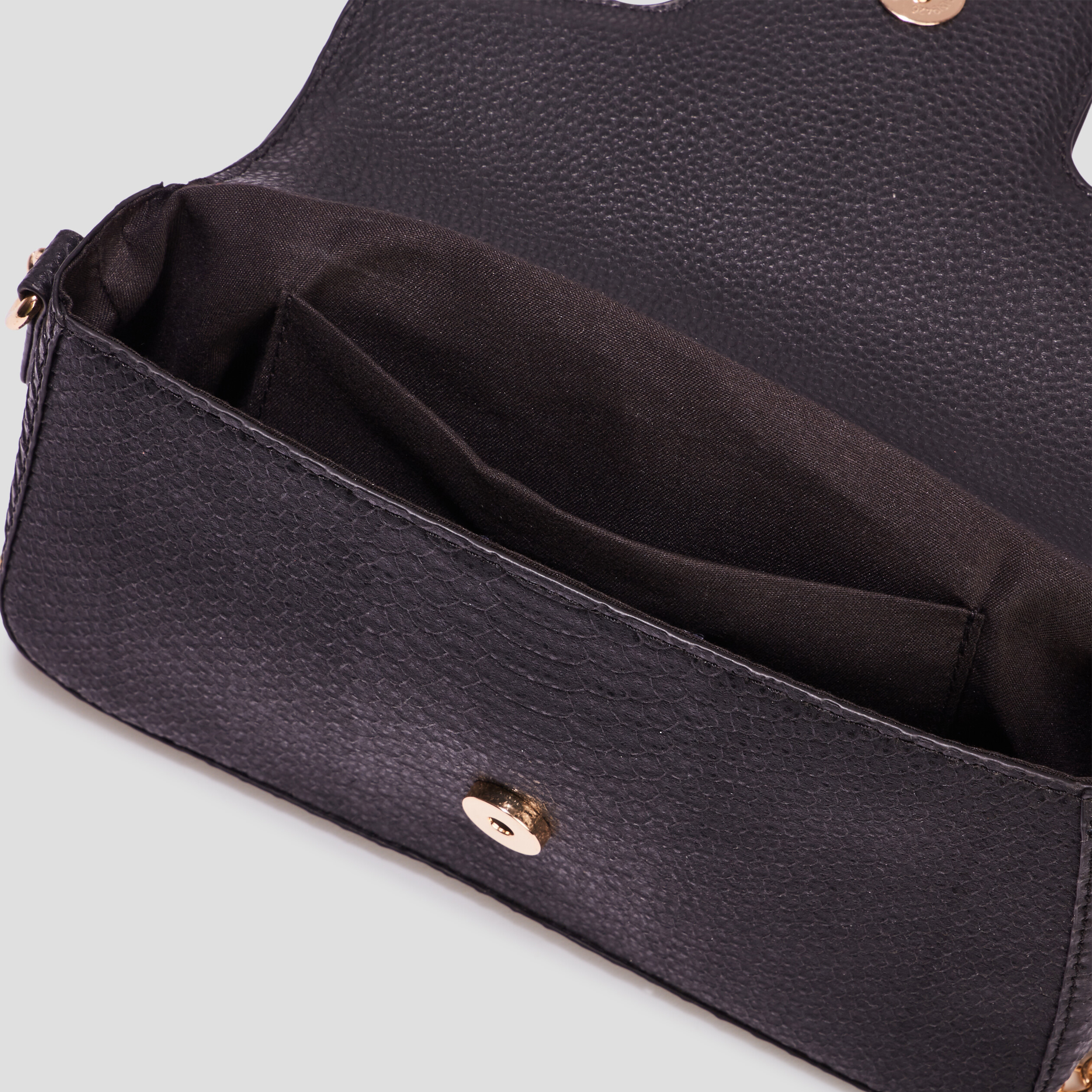 Sac bandoulière aspect croco noir femme | La Halle