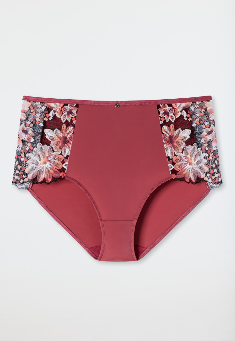 High-Waist-Slip nachhaltige Microfaser Spitze beere - Summer Floral Lace