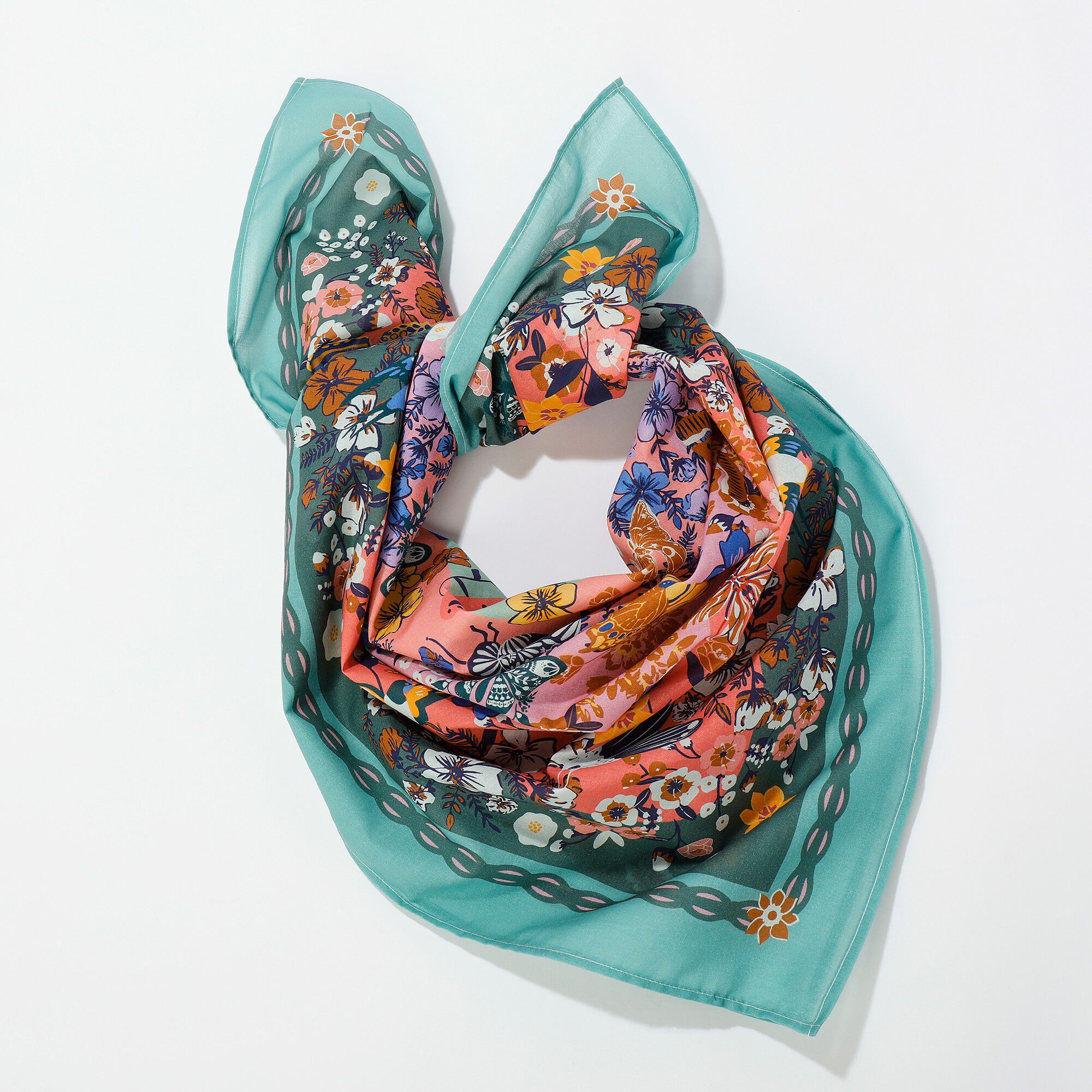 Foulard fabriqué en France imprimé cachemire, 100 x 100 cm