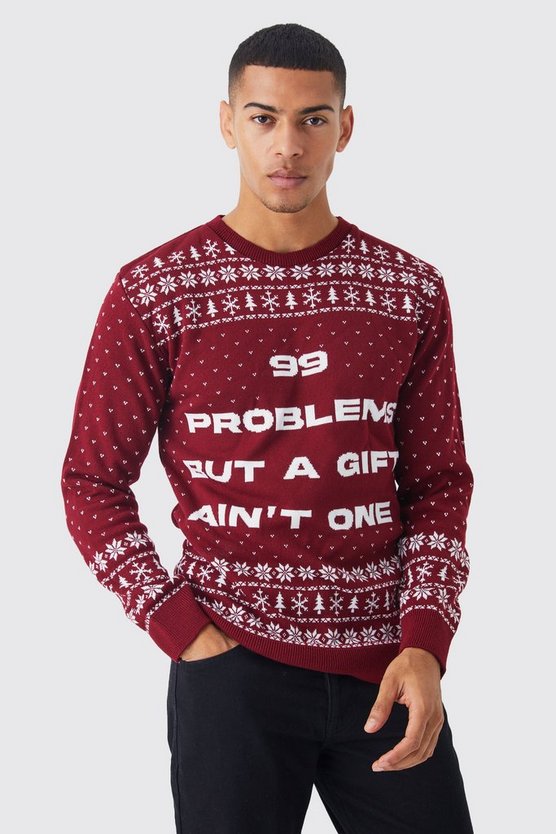 Weihnachtspullover mit 99 Problems Print