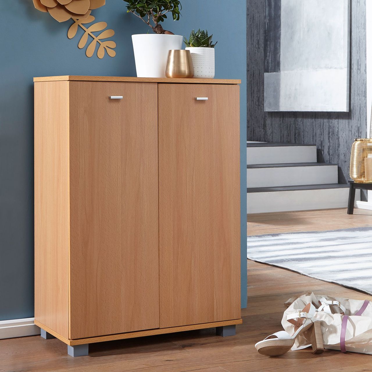 Wohnling Schuhschrank 90 x 60 x 35 cm Braun