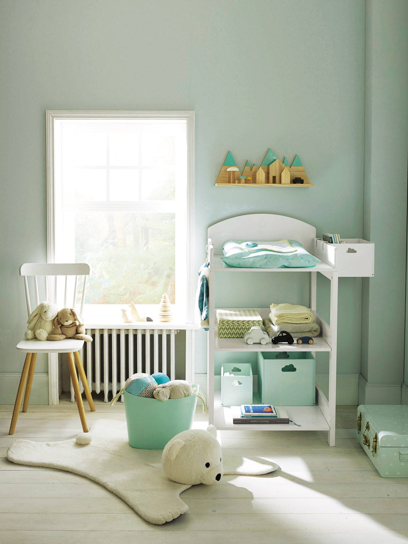 Boîte de rangement spéciale table à langer blanc
