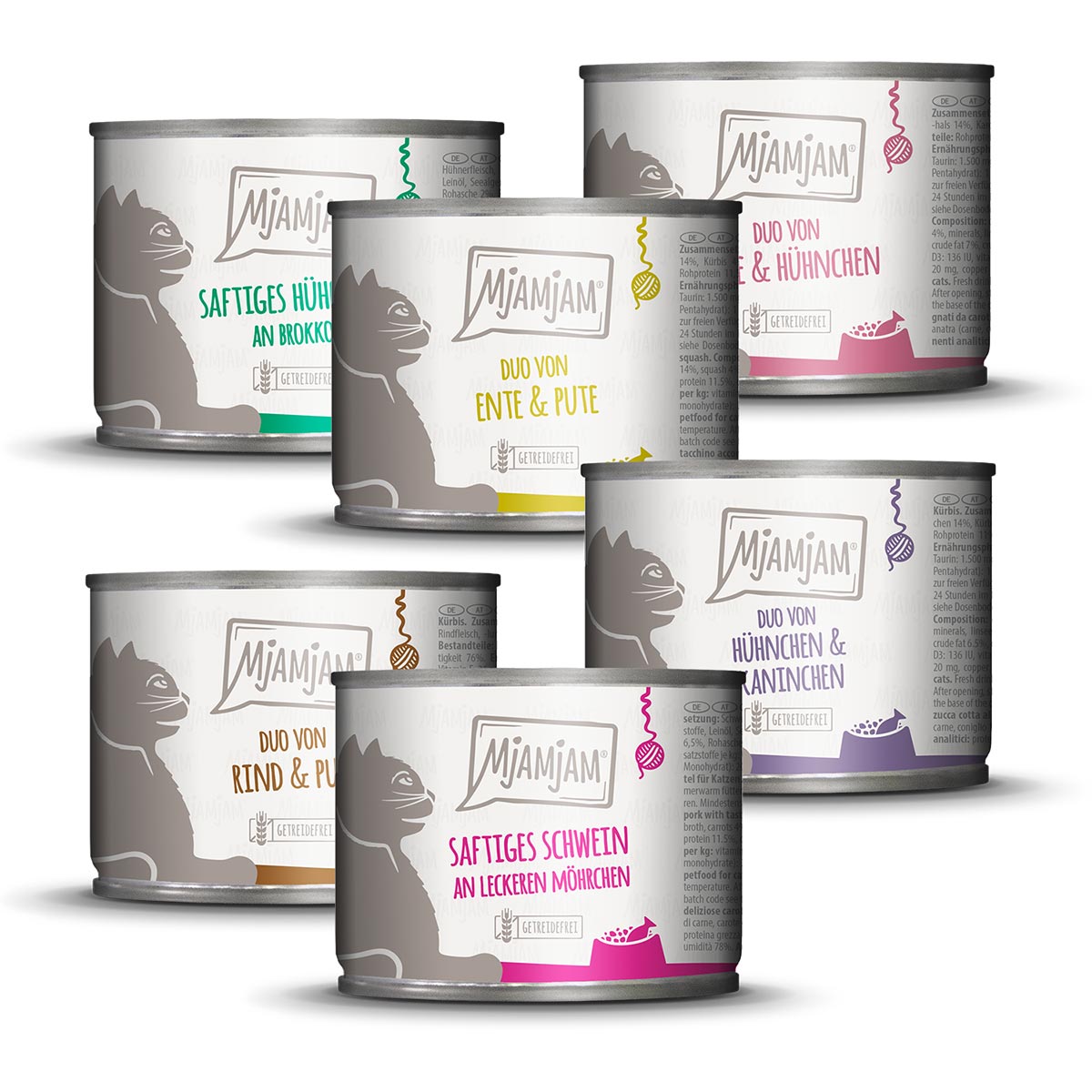 MjAMjAM Mixpaket VII Huhn, Ente&Pute, Ente&Huhn, Rind&Pute, Schwein, Huhn&Kaninchen