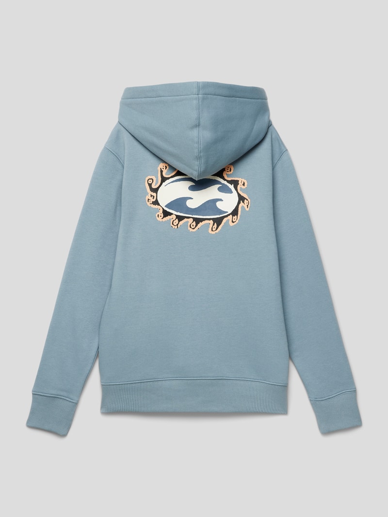 Hoodie mit rückseitigem Motiv-Print Modell 'CRAYON WAVE' in bleu