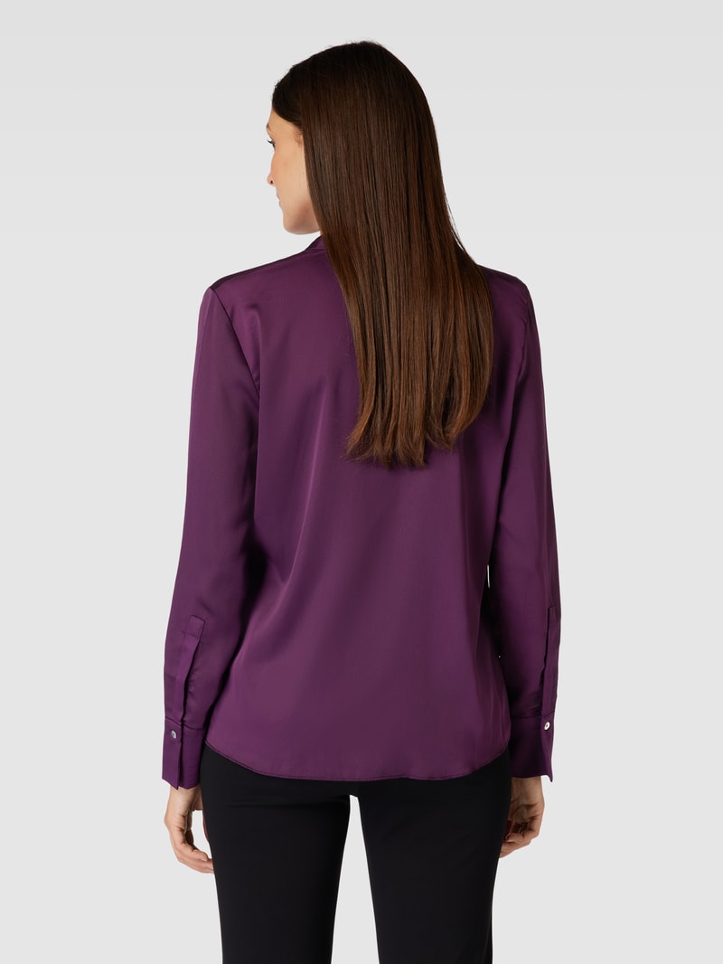 Bluse mit Schlüsselloch-Ausschnitt in aubergine