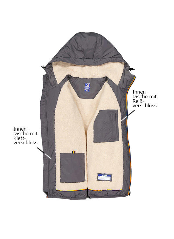 K-WAY, Regenjacke, Mikrofaser wasserabweisend, grau