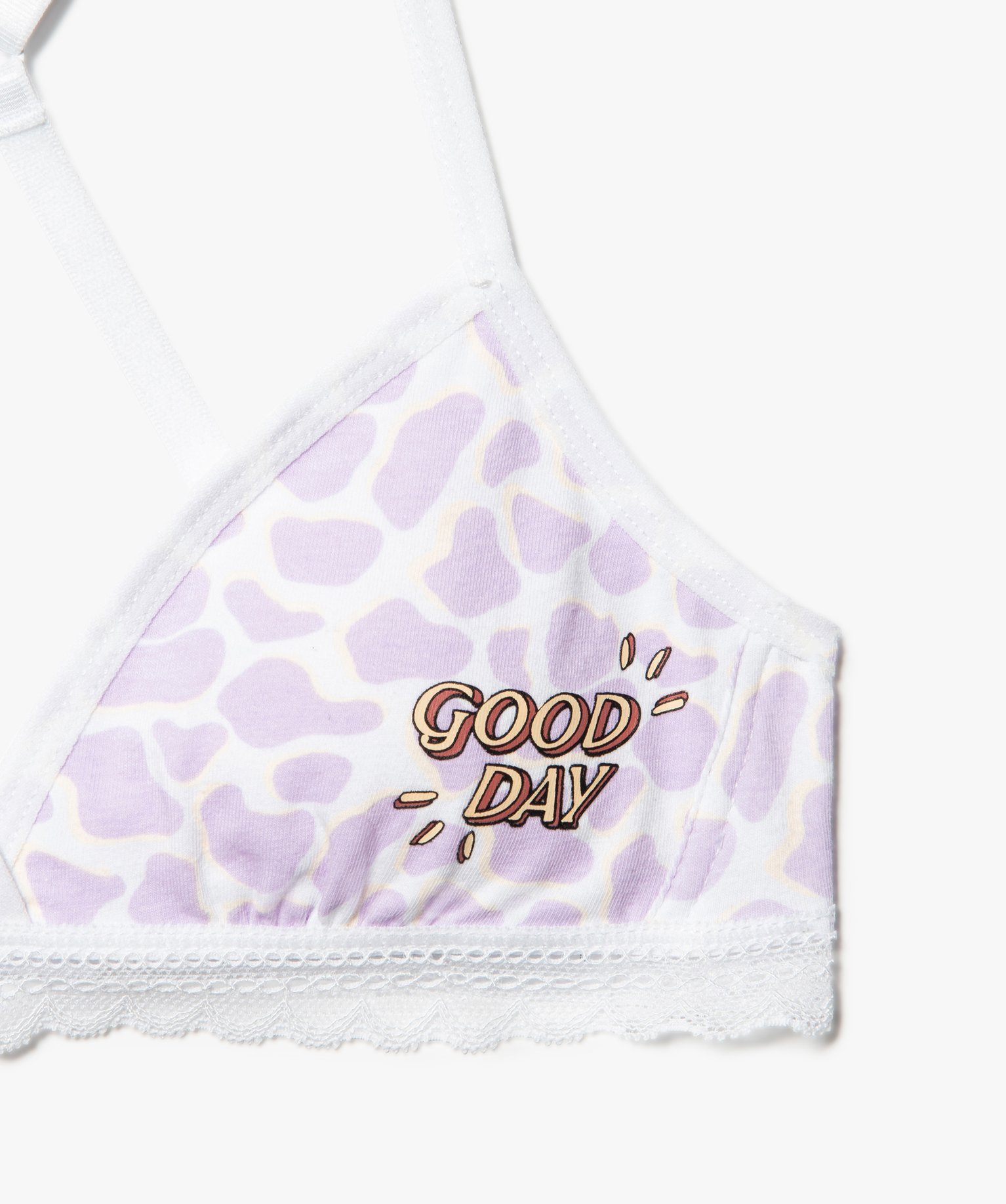 Soutien-gorge fille avec bonnets triangles et coussinets amo... imprime | GEMO