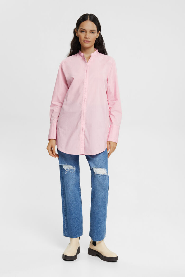 Bluse mit rundem Ausschnitt, organische Baumwolle