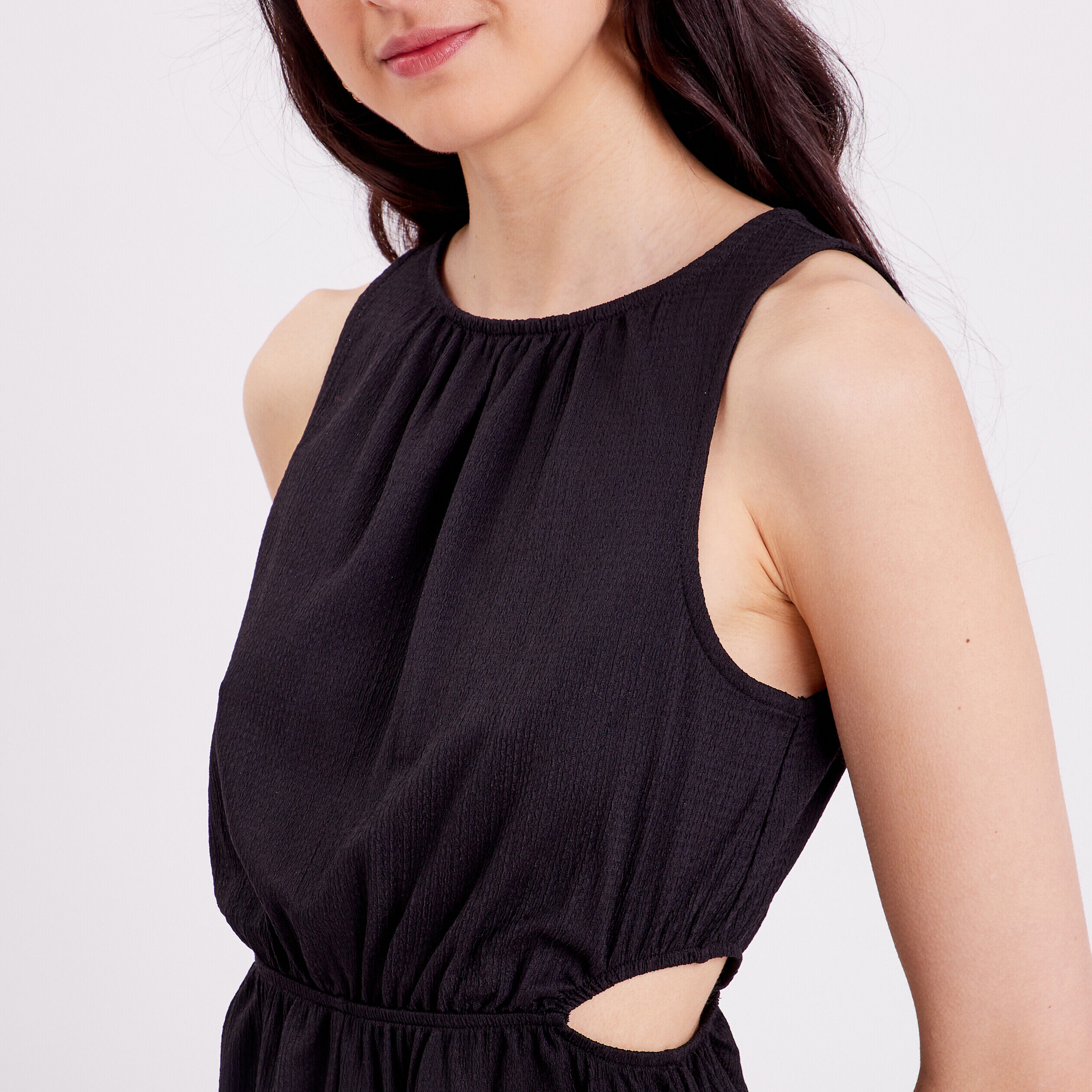 Combishort fluide ouvertures noir femme | Cache Cache