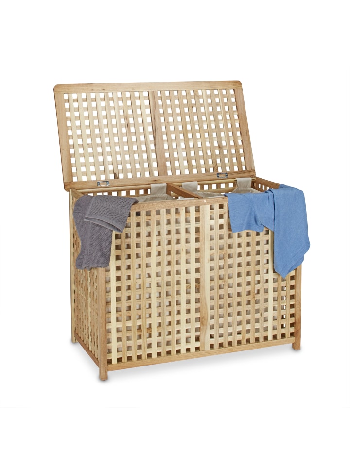 relaxdays Wäschesammler in Natur - (B)88 x (H)68 x (T)46 cm günstig kaufen onesize