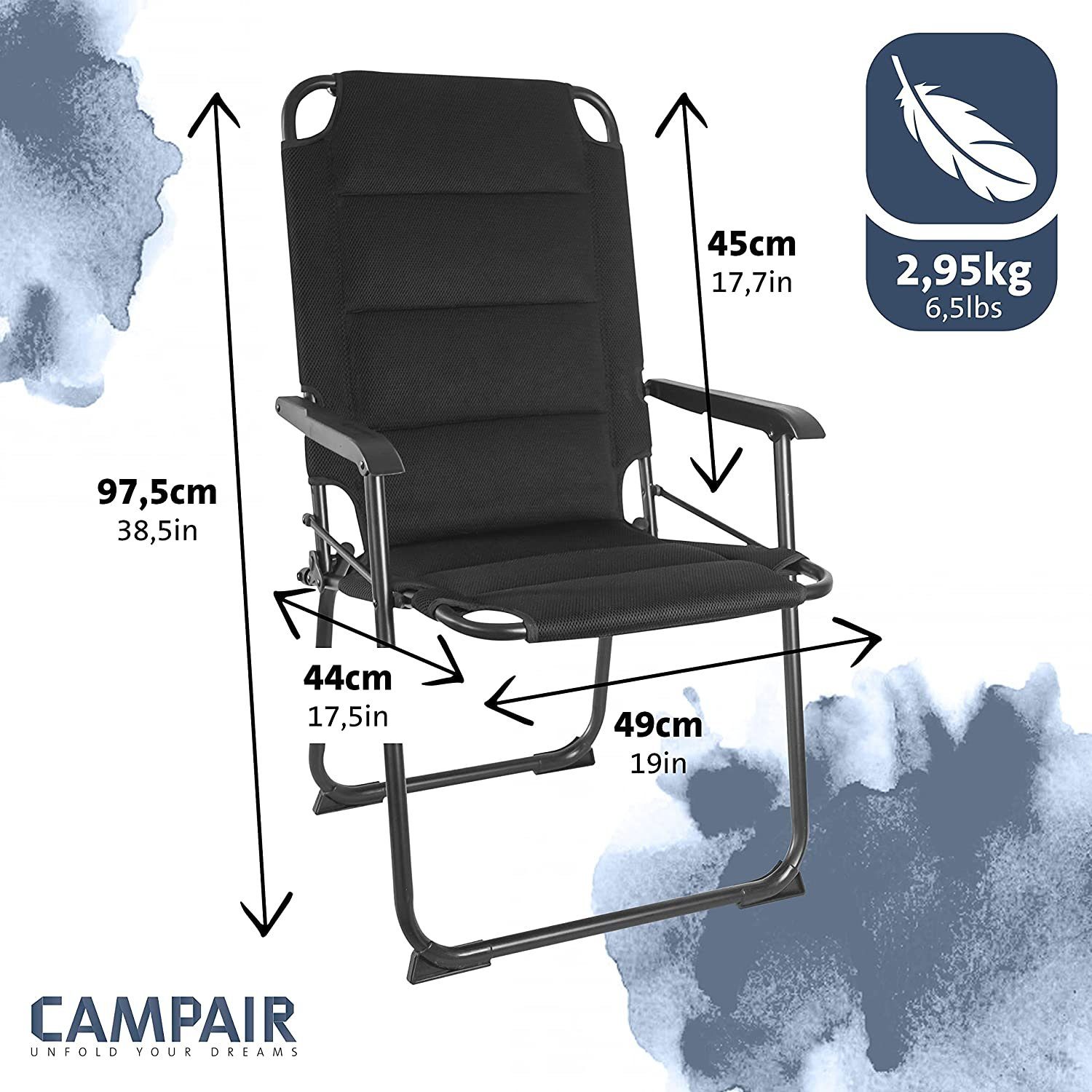 CAMPAIR Campingstuhl Leichter Caravan Wohnwagen Klappstuhl aus Aluminium (1 St)