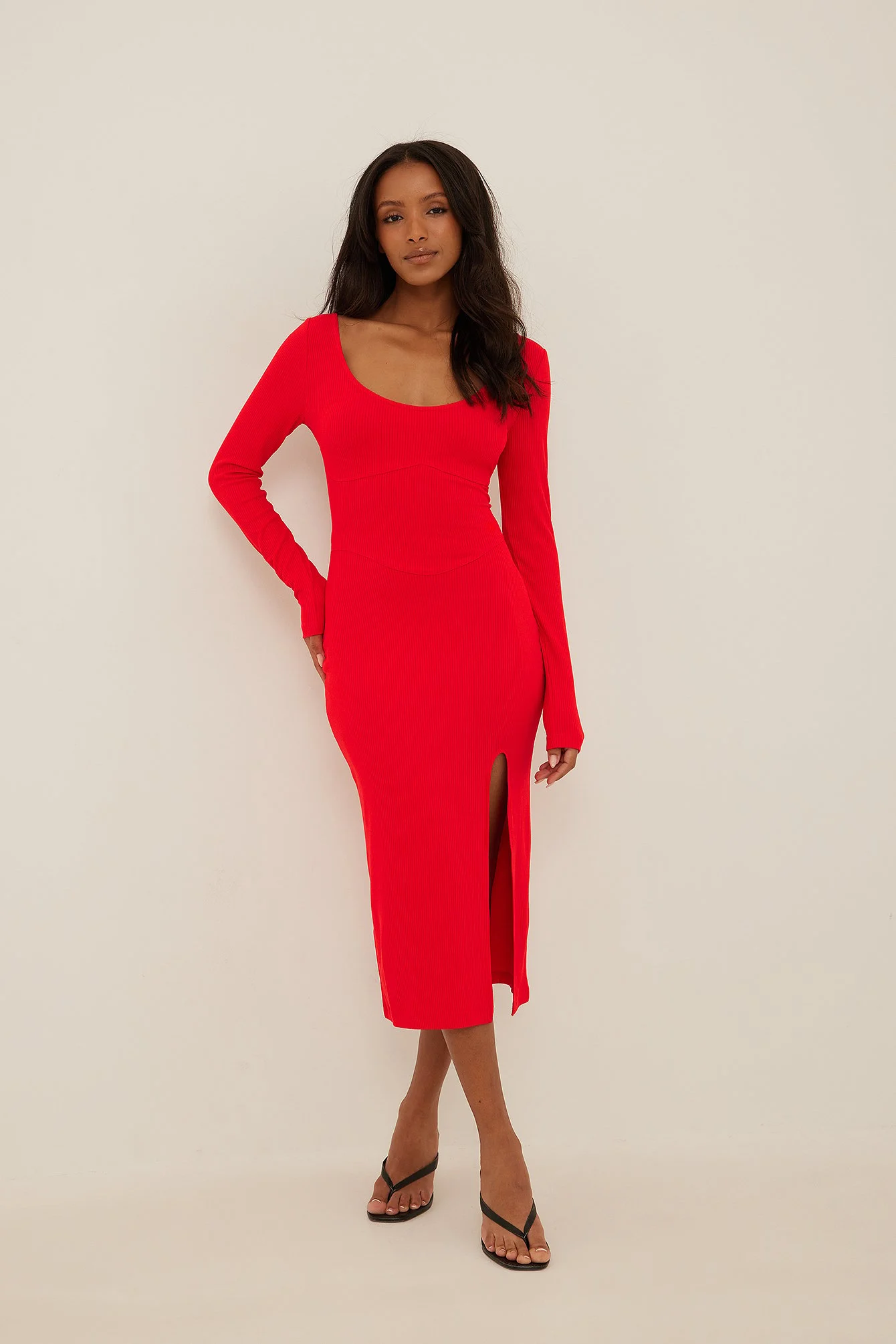 Midikleid mit Korsett-Detail