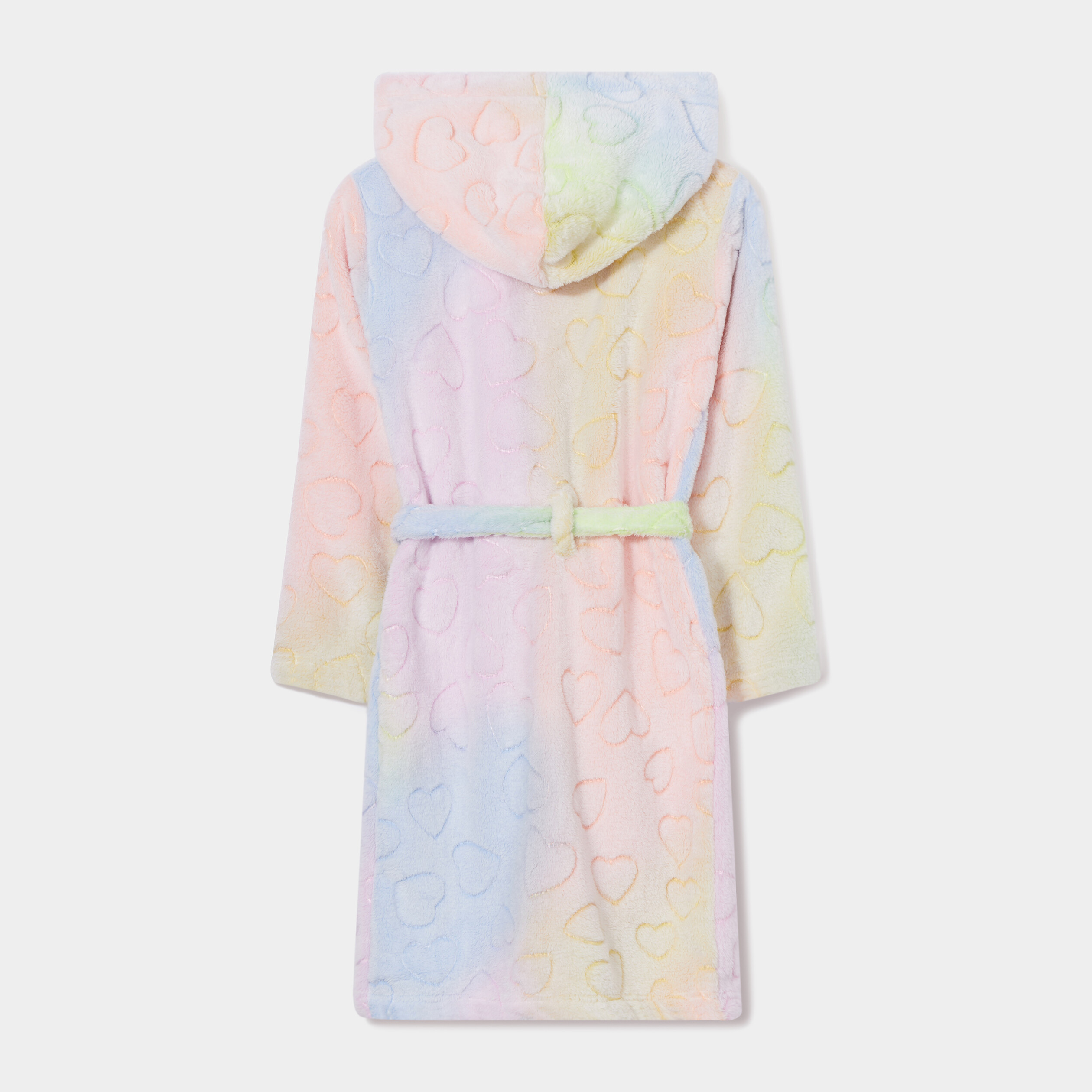 Peignoir pilou ceinturé à capuche multicolore fille | La Halle