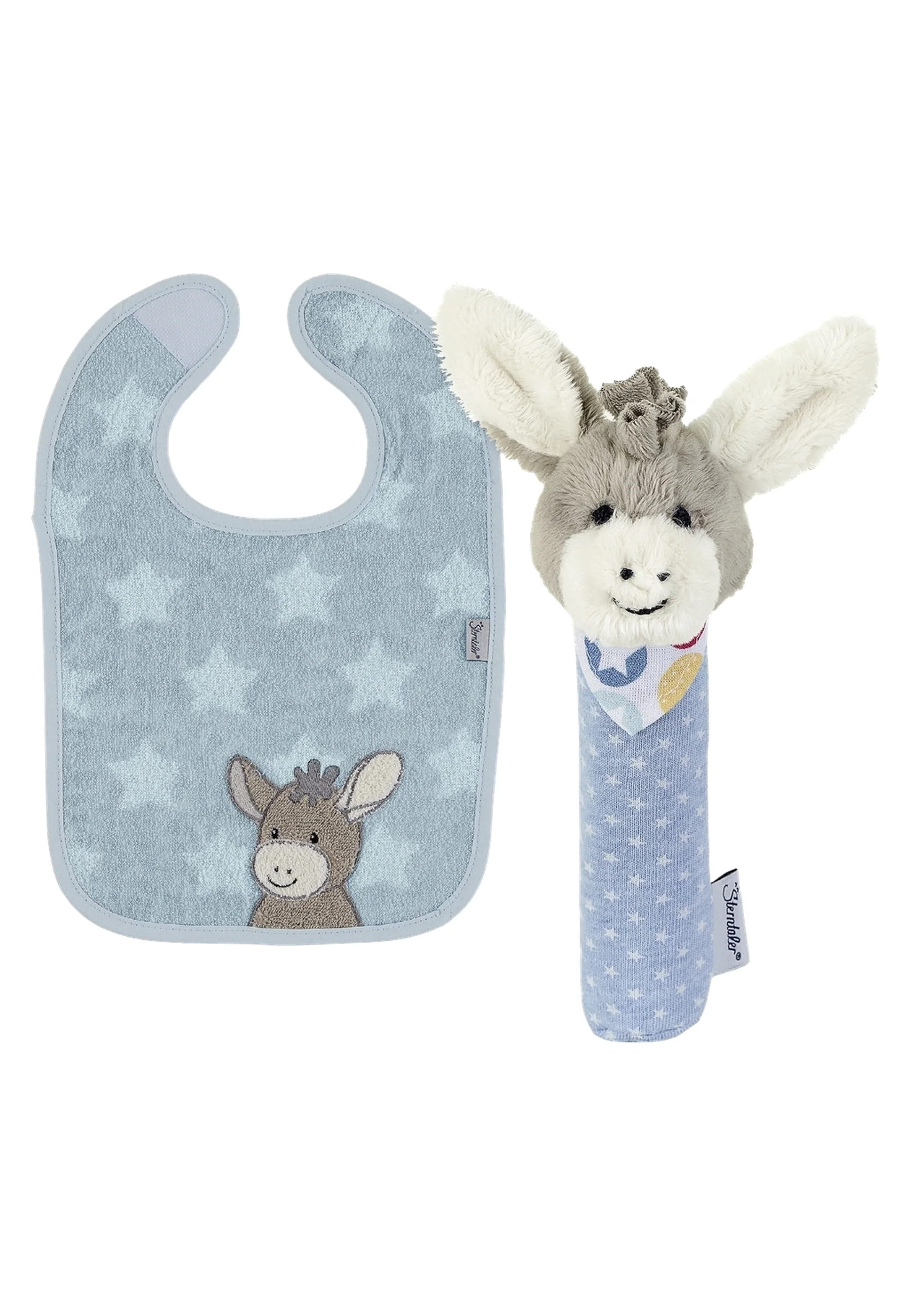 Geschenk-Set Esel Emmi in Blau und Grau