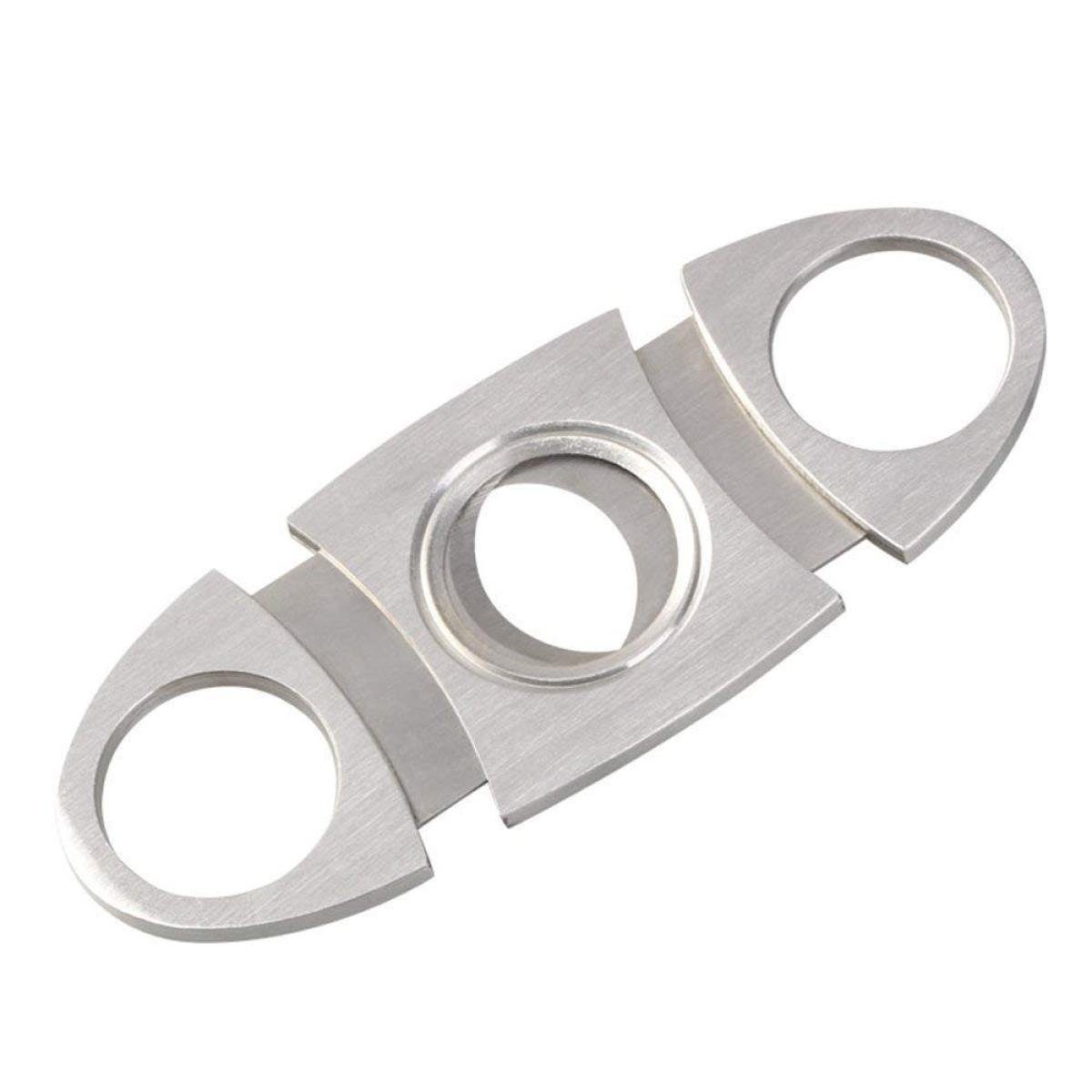 Jormftte Humidor Silber Edelstahl Zigarrenabschneider,Doppelklinge Schere