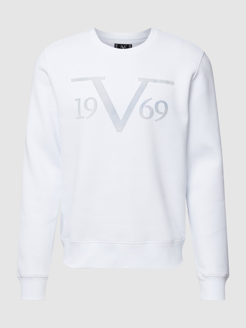 Sweatshirt mit Label-Applikation in weiß