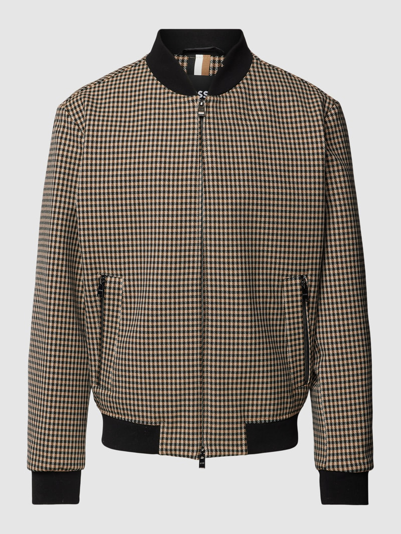 Bomberjacke mit Karomuster Modell 'Hanry' in beige
