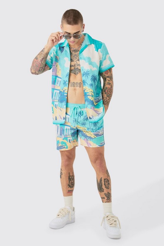 Regular Hemd & Badehose mit Print
