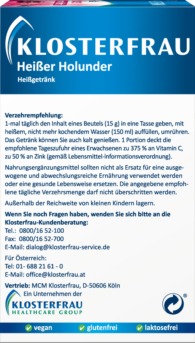 Heißer Holunder Heißgetränk Beutel 10 St., 150 g
