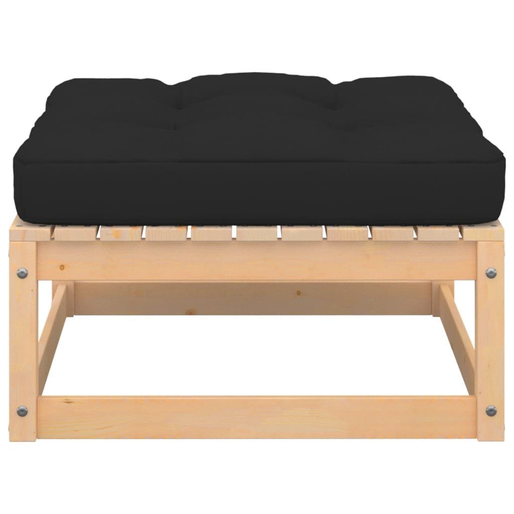 vidaXL Loungesofa Garten-Fußhocker mit Kissen 2 Stk. Massivholz Kiefer, 1 Teile