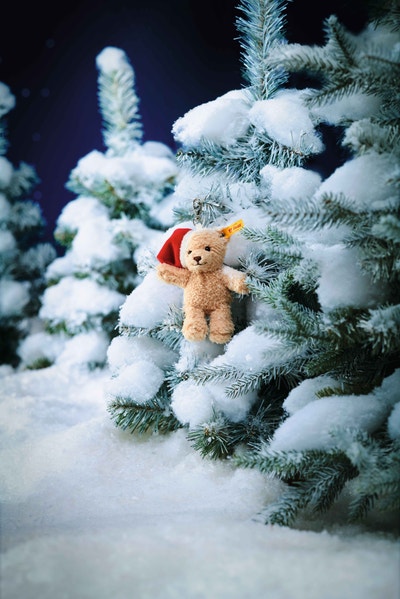 Cosy Christmas Anhänger Ben Teddybär, 12 cm, beige