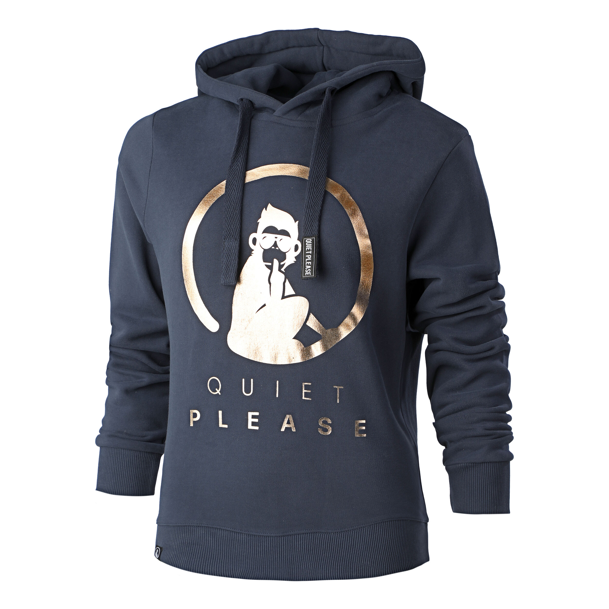 Baseline Logo Metallic Hoody Damen - Dunkelblau, Gold